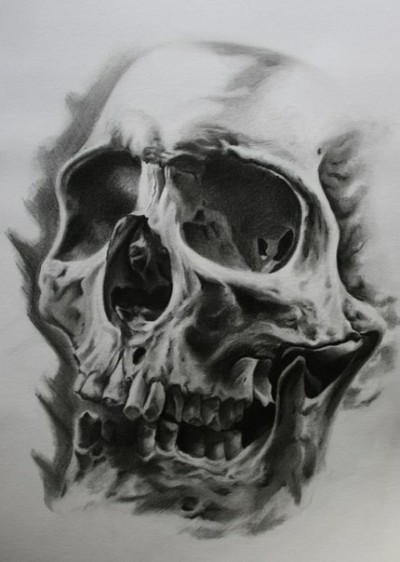 Эскиз татуировки с изображением черепа