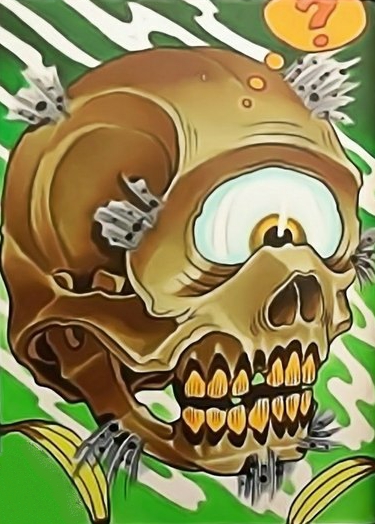 Цветной эскиз татухи - изображение черепа