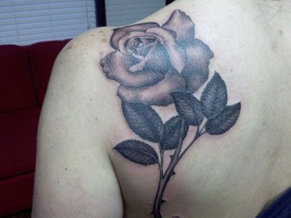 Татуировка цветок черная роза, значение татуировки черная роза, фото тату черная роза