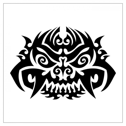 Эскиз тату: Голова дракона в племенном стиле