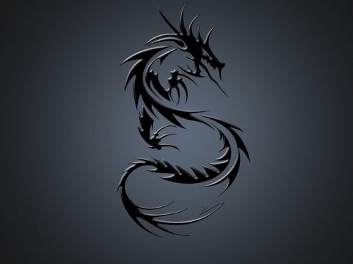 Эскиз татуировки: Черный дракон
