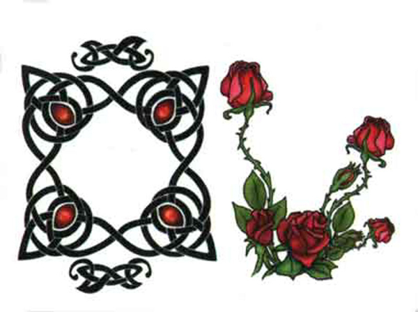 Эскиз Кельтской татуировки с цветком, кельтский узел