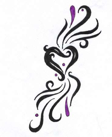 Эскиз татуировки: Сердце с узорами вокруг