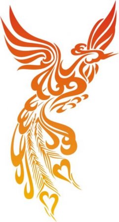 Эскиз татуировки огненная птица феникс