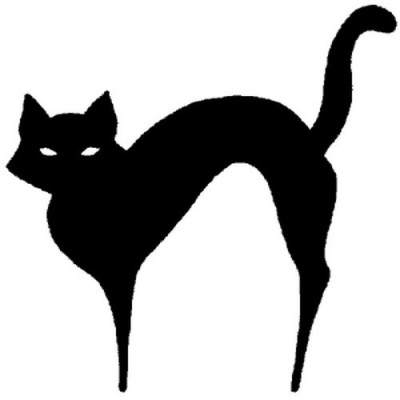Эскиз татушки с изображением черной кошки