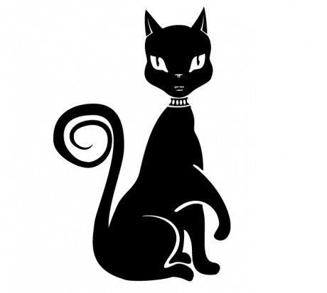 Эскиз татушки в виде черной кошки