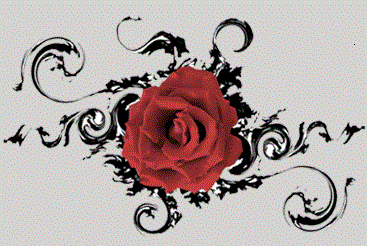 Цветной эскиз тату в виде красной розы