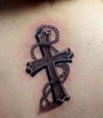 Татуировка крест на ключице