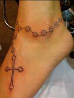 tattoo крест на щиколотке