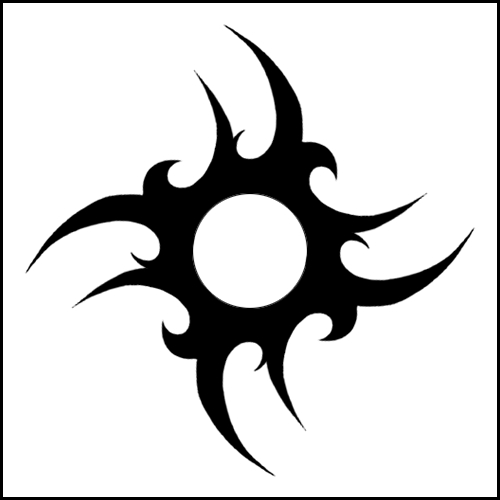Эскиз трайбл татуировки солнце (tribal sun)