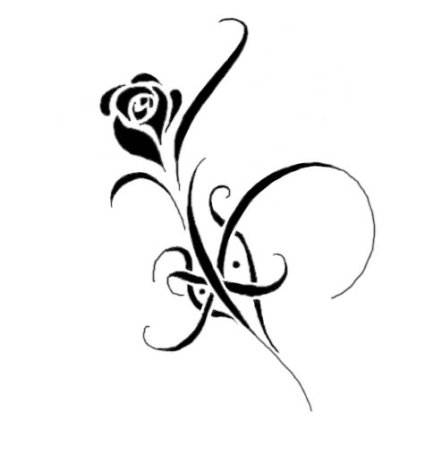 Эскиз татуировки узор роза